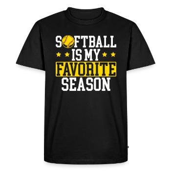 Softball Is My Favorite Season Softball Player - Men's Premium Organic T-Shirt - black - Front - Nico (187cm)