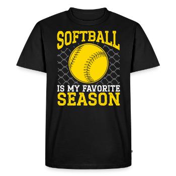 Softball Is My Favorite Season Softball Player - Men's Premium Organic T-Shirt - black - Front - Nico (187cm)