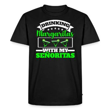 Boire de la margarita avec mes señoritas alcoolisées - T-shirt Premium bio Homme - noir - Devant - Nico (187cm)