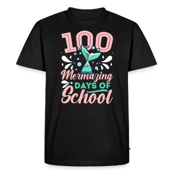 100 Mermazing Days Of School Mermaid Lover Student - Men's Premium Organic T-Shirt - black - Front - Nico (187cm)
