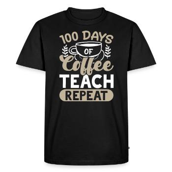 100 Days Of Coffee Teach Repeat 100 Days Of School - Men's Premium Organic T-Shirt - black - Front - Nico (187cm)