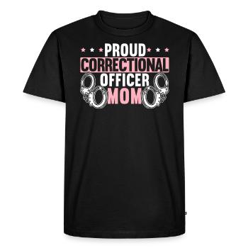 Proud Correctional Officer Mom Warden Prison Guard - Men's Premium Organic T-Shirt - black - Front - Nico (187cm)