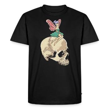 Fée Crâne Nu Goth Sorcière Occulte Sorcellerie - T-shirt Premium bio Homme - noir - Devant - Nico (187cm)