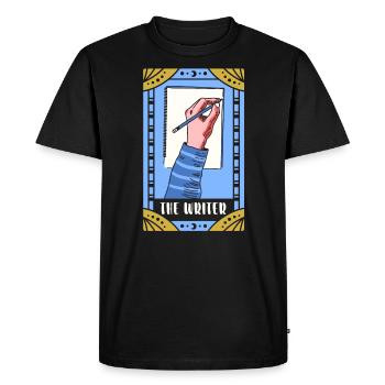 La carte de tarot de l’écrivain lisant la magie noire occulte - T-shirt Premium bio Homme - noir - Devant - Nico (187cm)