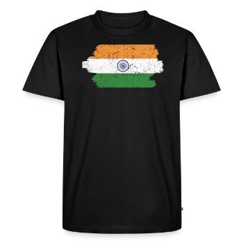 India Republic Day Hindustani Indian Flag - Men's Premium Organic T-Shirt - black - Front - Nico (187cm)
