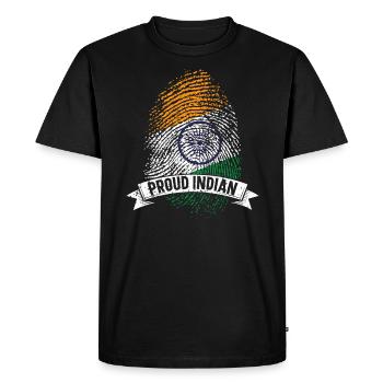 India Republic Day Hindustani Indian Flag - Men's Premium Organic T-Shirt - black - Front - Nico (187cm)
