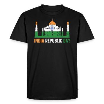 India Republic Day Hindustani Indian Flag - Men's Premium Organic T-Shirt - black - Front - Nico (187cm)