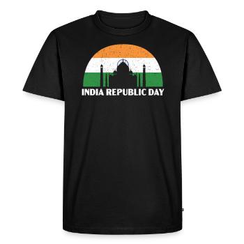 India Republic Day Hindustani Indian Flag - Men's Premium Organic T-Shirt - black - Front - Nico (187cm)