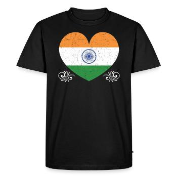 India Republic Day Hindustani Indian Flag - Men's Premium Organic T-Shirt - black - Front - Nico (187cm)