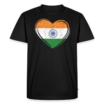 India Republic Day Hindustani Indian Flag - Men's Premium Organic T-Shirt - black - Front - Nico (187cm)