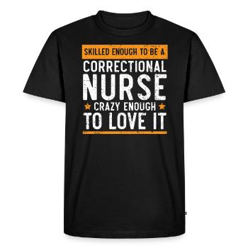Infirmière correctionnelle Travailleur médical Infirmière pénitentiaire - T-shirt Premium bio Homme - noir - Devant - Nico (187cm)