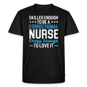 Infirmière correctionnelle Travailleur médical Infirmière pénitentiaire - T-shirt Premium bio Homme - noir - Devant - Nico (187cm)