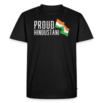 India Republic Day Hindustani Indian Flag - Men's Premium Organic T-Shirt - black - Front - Nico (187cm)
