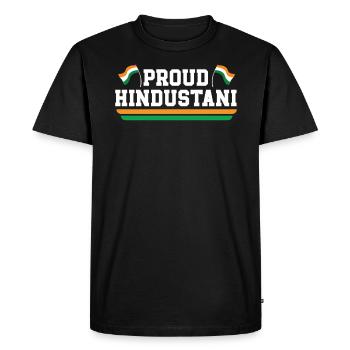 India Republic Day Hindustani Indian Flag - Men's Premium Organic T-Shirt - black - Front - Nico (187cm)