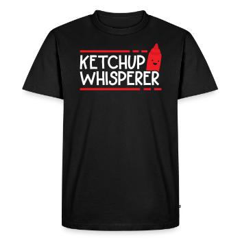 Condiments Food Lover Tomato Ketchup Whisperer - Men's Premium Organic T-Shirt - black - Front - Nico (187cm)