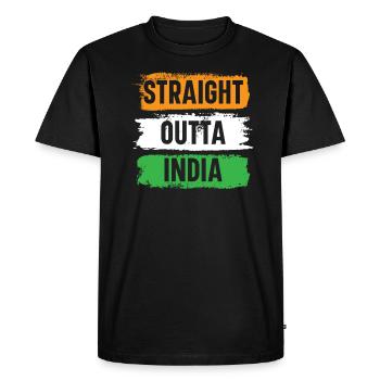 Straight Outta India Happy Republic Day Indian - T-shirt Premium bio Homme - noir - Devant - Nico (187cm)