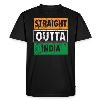 Straight Outta India Happy Republic Day Indian - T-shirt Premium bio Homme - noir - Devant - Nico (187cm)
