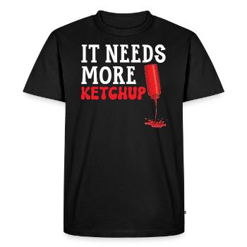 Il a besoin de plus de Ketchup King Ketchup Queen - T-shirt Premium bio Homme - noir - Devant - Nico (187cm)