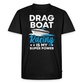 La course de dragsters est ma course de bateaux superpuissante - T-shirt Premium bio Homme - noir - Devant - Nico (187cm)