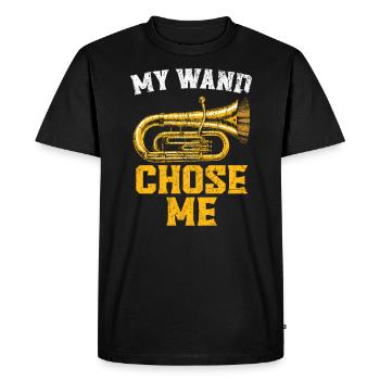 My Wand Chose Me Tuba Player Instrumentalist - Men's Premium Organic T-Shirt - black - Front - Nico (187cm)