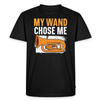 My Wand Chose Me Tuba Player Instrumentalist - Men's Premium Organic T-Shirt - black - Front - Nico (187cm)