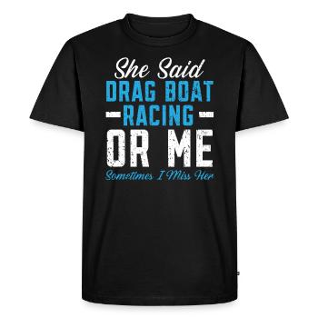 C’est un grand jour génial pour les courses de dragsters - T-shirt Premium bio Homme - noir - Devant - Nico (187cm)