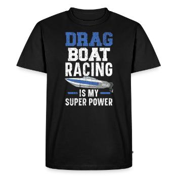 La course de dragsters est ma course de bateaux superpuissante - T-shirt Premium bio Homme - noir - Devant - Nico (187cm)