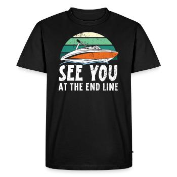 Rendez-vous à la course de bateaux de course de dragster de la ligne d’arrivée - T-shirt Premium bio Homme - noir - Devant - Nico (187cm)