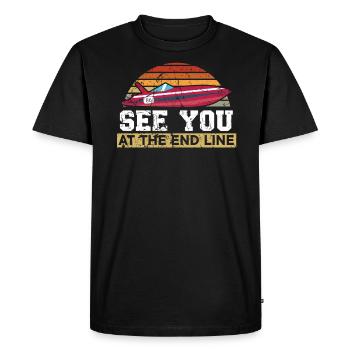 Rendez-vous à la course de bateaux de course de dragster de la ligne d’arrivée - T-shirt Premium bio Homme - noir - Devant - Nico (187cm)
