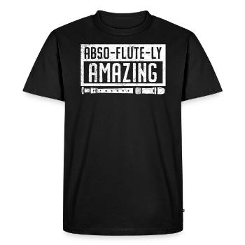 Abso-flute-ly Amazing Flute Player Musicien - T-shirt Premium bio Homme - noir - Devant - Nico (187cm)