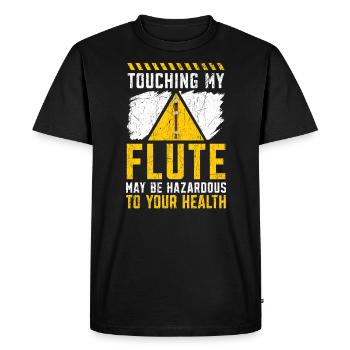 Toucher ma flûte peut être dangereux pour votre santé - T-shirt Premium bio Homme - noir - Devant - Nico (187cm)
