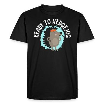 Ready To Hedgejog Hedgehog Hedgie Wildlife Animal - Men's Premium Organic T-Shirt - black - Front - Nico (187cm)