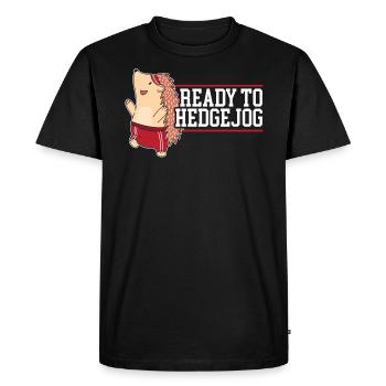 Ready To Hedgejog Hedgehog Hedgie Wildlife Animal - Men's Premium Organic T-Shirt - black - Front - Nico (187cm)