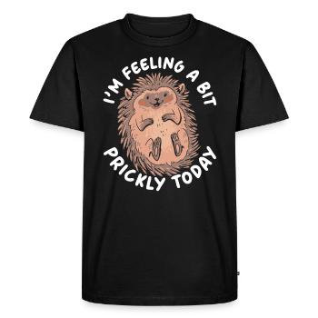 Je me sens un peu épineux aujourd’hui hérisson faune - T-shirt Premium bio Homme - noir - Devant - Nico (187cm)