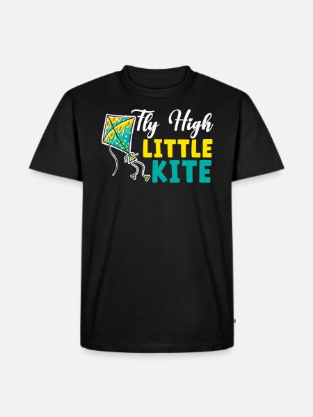 Fly High Little Kite Flying Lover Kite Whisperer - Men's Premium Organic T-Shirt - black