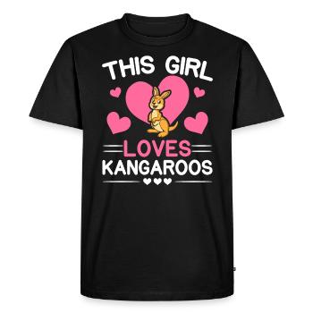 Cette fille aime les kangourous Safari Wildlife Animal - T-shirt Premium bio Homme - noir - Devant - Nico (187cm)