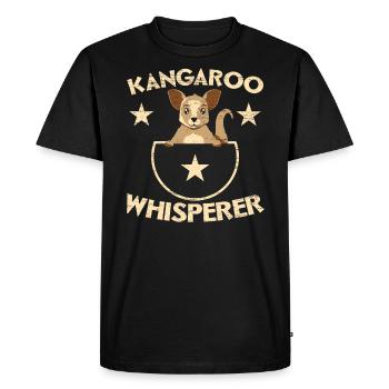 Kangourou Whisperer Wildlife Animal Australie - T-shirt Premium bio Homme - noir - Devant - Nico (187cm)