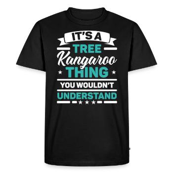 C’est un kangourou d’arbre que vous ne comprendriez pas - T-shirt Premium bio Homme - noir - Devant - Nico (187cm)