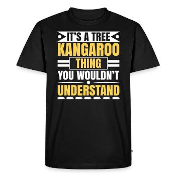 C’est un kangourou d’arbre que vous ne comprendriez pas - T-shirt Premium bio Homme - noir - Devant - Nico (187cm)