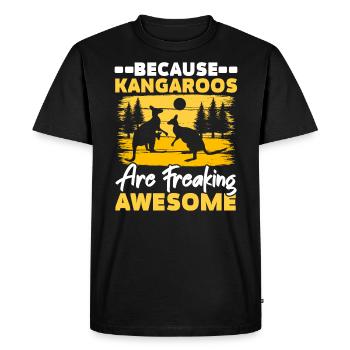 Parce que les kangourous sont des animaux sauvages impressionnants - T-shirt Premium bio Homme - noir - Devant - Nico (187cm)