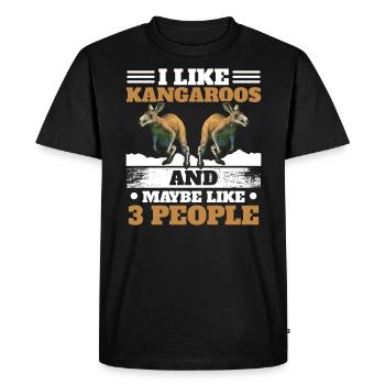 J’aime les kangourous et peut-être comme 3 personnes animaux sauvages - T-shirt Premium bio Homme - noir - Devant - Nico (187cm)