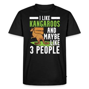 J’aime les kangourous et peut-être comme 3 personnes animaux sauvages - T-shirt Premium bio Homme - noir - Devant - Nico (187cm)