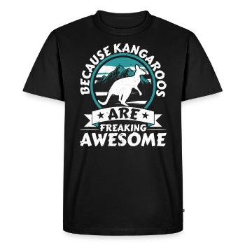 Parce que les kangourous sont des animaux sauvages impressionnants - T-shirt Premium bio Homme - noir - Devant - Nico (187cm)