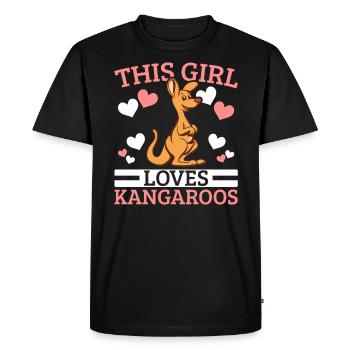 Cette fille aime les kangourous Safari Wildlife Animal - T-shirt Premium bio Homme - noir - Devant - Nico (187cm)
