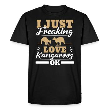 Je flippe juste l’amour Kangourous ok animal sauvage - T-shirt Premium bio Homme - noir - Devant - Nico (187cm)