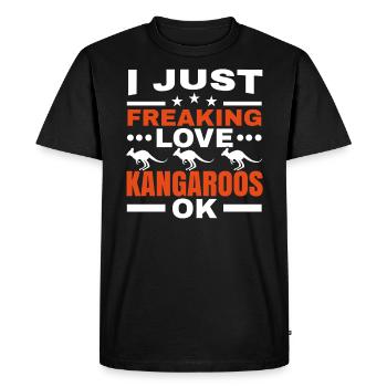 Je flippe juste l’amour Kangourous ok animal sauvage - T-shirt Premium bio Homme - noir - Devant - Nico (187cm)