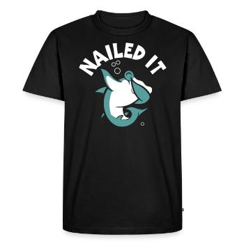 Cloué Il Requin-marteau Requin Biologie marine Animal - T-shirt Premium bio Homme - noir - Devant - Nico (187cm)