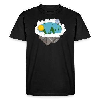 Flat Earth Society Conspiracy Theory Flat Earther - Men's Premium Organic T-Shirt - black - Front - Nico (187cm)