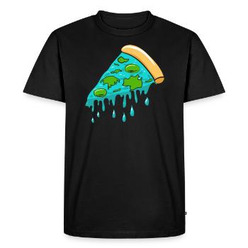 Flat Earth Society Flat Earther Pizza Lover - Men's Premium Organic T-Shirt - black - Front - Nico (187cm)