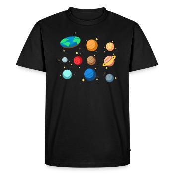 Flat Earth Society Conspiracy Theory Flat Earther - Men's Premium Organic T-Shirt - black - Front - Nico (187cm)